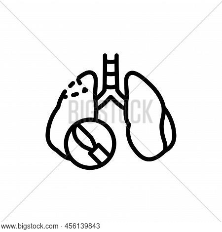 Resection Of The Lungs Line Icon. Isolated Vector Element.