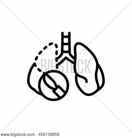Resection Of The Lungs Line Icon. Isolated Vector Element.
