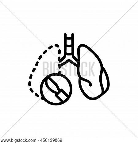 Resection Of The Lungs Line Icon. Isolated Vector Element.