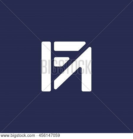 Abstract Initial Letter F And N Logo In Blue Color Isolated In White Background Applied For Marketin