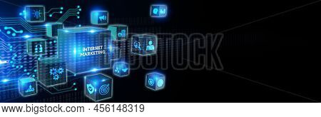 Internet Marketing Digital Online Advertising Automation. Business, Technology, Internet And Network