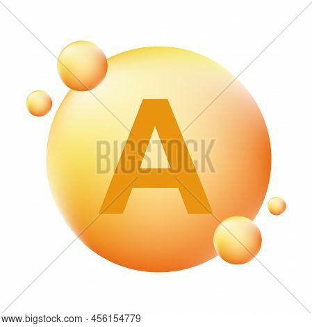 Vitamin A Shining Pill Capcule Icon Vector Beauty Treatment Nutrition Skin Care Concept For Graphic 