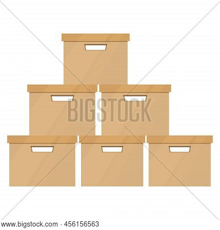 Box With Documents. Overturned Cardboard Box With Office Files. Office Cleaning.