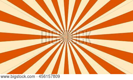 Orange Abstract Explosion Background. Graphic Sunlight Starburst And Beam. Sunbeam And Star Beam Lig