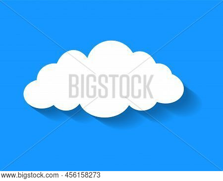 The Cloud Icon Is Blue And White Background. Cartoon Cloud Shape. Nature 3d Symbol. Cloudy Sky Vecto