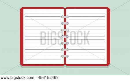 Notepad And Blank Page. Diary For Office And Education. Notebook Illustration. Book And Notepad For 