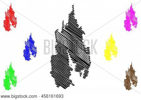 Eckero Island (republic Of Finland, Aland Islands) Map Vector Illustration, Scribble Sketch Eckerö M