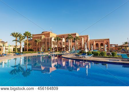 Marsa Alam, Red Sea, Egypt - Nov 3, 2018: Swimming Pool Of The Club Calimera Akassia Swiss Resort, H