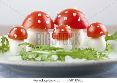 Tomat og æg Fly Agaric svampe