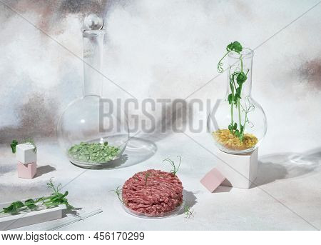 Abstract Laboratory For Making Artificial Meat From Plant Stem Cells