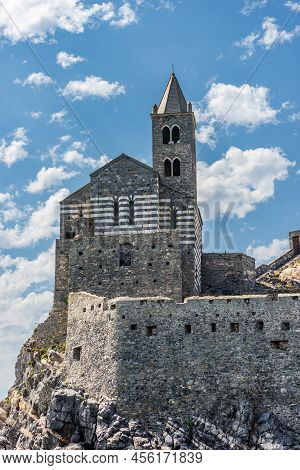 Medieval Church Of Saint Peter (san Pietro, V-xiii Century) In Romanesque Gothic Style. Portovenere 