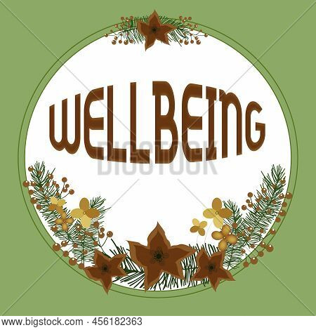 Writing Displaying Text Wellbeing. Business Overview A Good Or Satisfactory Condition Of Existence I