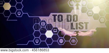 Conceptual Display To Do List. Business Showcase A Structure That Usualy Made In Paper Contining Tas