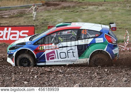 Kocaeli, Turkey - December 26, 2021: Caglayan Celik Drives Ford Fiesta R5 Of Castrol Ford Team Turke