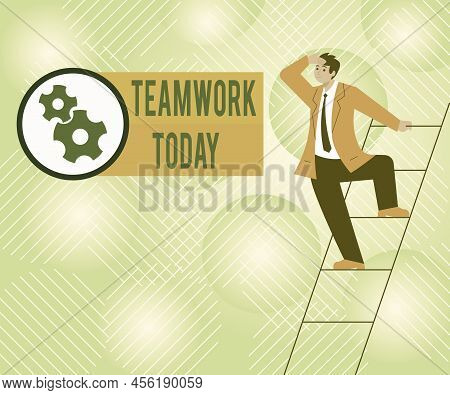 Conceptual Display Teamwork. Business Concept Group Of Showing Who Work Together As One And With The