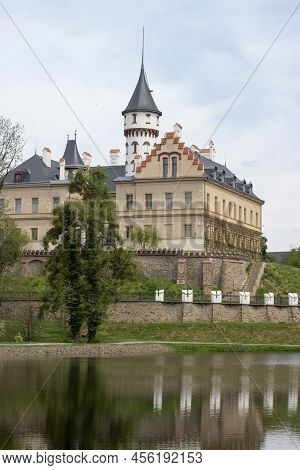 Castle Radun Mirrored In A Lake In The Czech Republic
