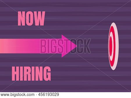 Handwriting Text Now Hiring. Business Concept Announcing That Certain Company Seeking For New Talent