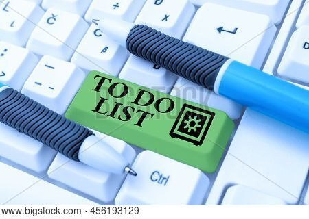 Text Caption Presenting To Do List. Internet Concept A Structure That Usualy Made In Paper Contining