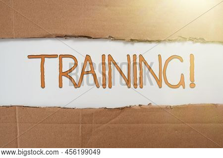 Inspiration Showing Sign Training. Business Idea An Activity Occurred When Starting A New Job Projec