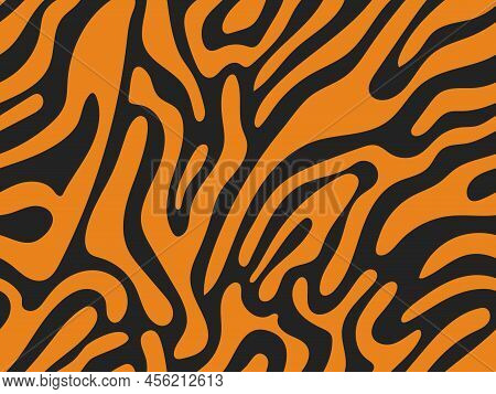 Vector Seamless Black And White Pattern Of Leopard And Zebra Skins On An Isolated White Background. 