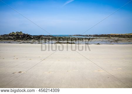 Chausey Island Coast, Beach And Cliffs Landscape In Brittany, France