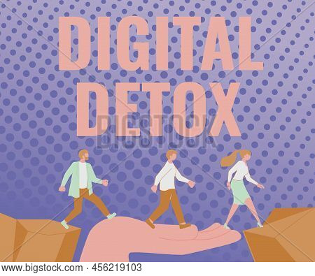 Conceptual Display Digital Detox. Word For Free Of Electronic Devices Disconnect To Reconnect Unplug