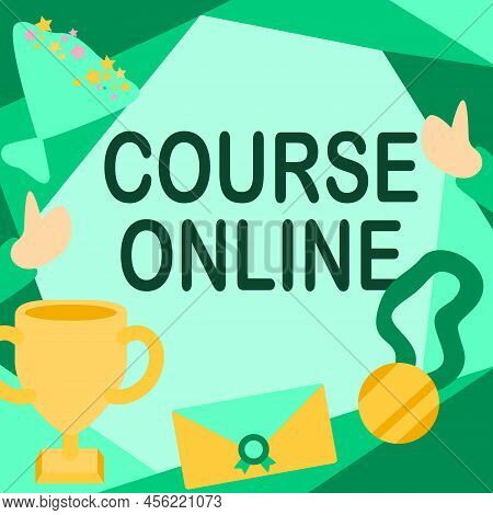 Writing Displaying Text Course Online. Business Idea Elearning Electronic Education Distant Study Di