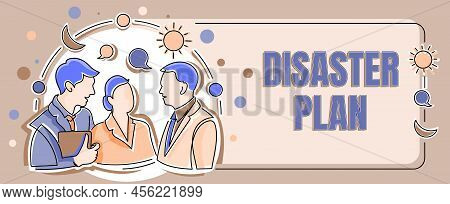 Conceptual Display Disaster Plan. Business Showcase Respond To Emergency Preparedness Survival And F