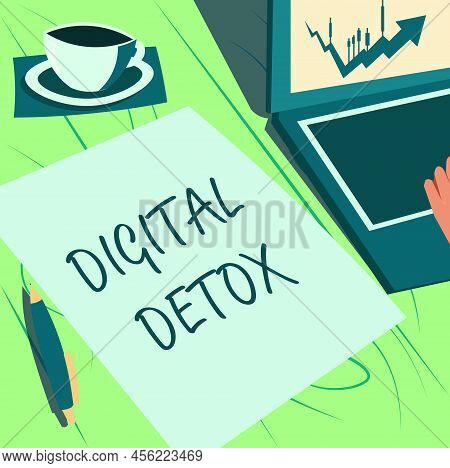 Conceptual Caption Digital Detox. Word For Free Of Electronic Devices Disconnect To Reconnect Unplug