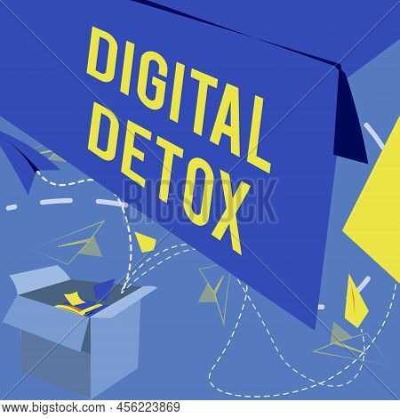 Hand Writing Sign Digital Detox. Business Idea Free Of Electronic Devices Disconnect To Reconnect Un