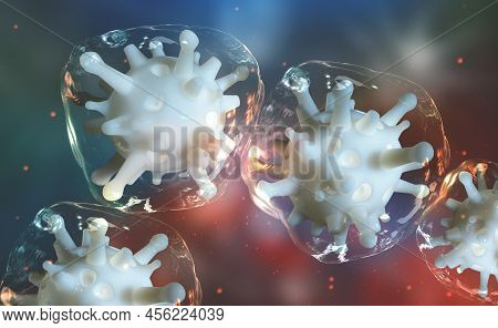 Microbial Colony. Virus In Living Cells. Reproduction Of Microorganisms, Germs And Viruses. Immunity