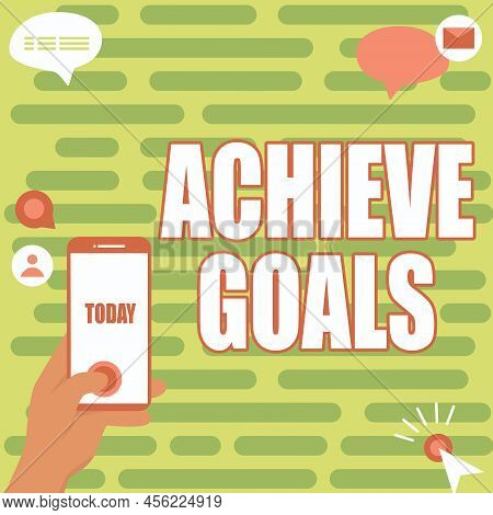Handwriting Text Achieve Goals. Business Overview Results Oriented Reach Target Effective Planning S