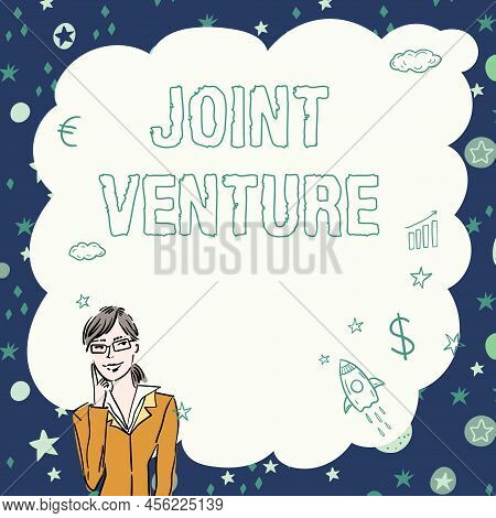 Hand Writing Sign Joint Venture. Business Idea Collaboration Arrangement Parties Partnership Team Il