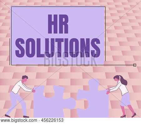 Conceptual Caption Hr Solutions. Business Showcase Outsourced Human Resources Consultancy And Suppor