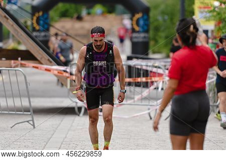 Encamp, Andorra : 2022 June 11 : Competitors Participate In The 2020 Spartan Race Obstacle Racing Ch