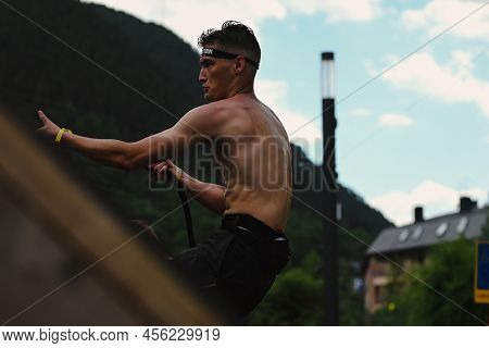 Encamp, Andorra : 2022 June 11 : Competitors Participate In The 2020 Spartan Race Obstacle Racing Ch