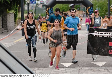 Encamp, Andorra : 2022 June 11 : Competitors Participate In The 2020 Spartan Race Obstacle Racing Ch