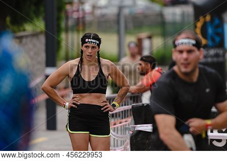 Encamp, Andorra : 2022 June 11 : Competitors Participate In The 2020 Spartan Race Obstacle Racing Ch