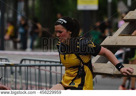 Encamp, Andorra : 2022 June 11 : Competitors Participate In The 2020 Spartan Race Obstacle Racing Ch