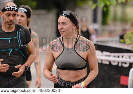 Encamp, Andorra : 2022 June 11 : Competitors Participate In The 2020 Spartan Race Obstacle Racing Ch