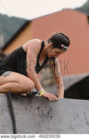 Encamp, Andorra : 2022 June 11 : Competitors Participate In The 2020 Spartan Race Obstacle Racing Ch