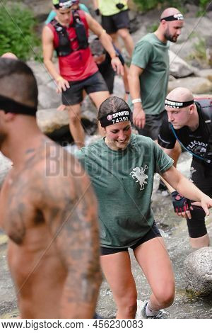Encamp, Andorra : 2022 June 11 : Competitors Participate In The 2020 Spartan Race Obstacle Racing Ch