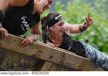 Encamp, Andorra : 2022 June 11 : Competitors Participate In The 2020 Spartan Race Obstacle Racing Ch