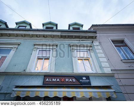 Celje, Slovenia - September 16, 2022: Alma Ras Logo On Their Store For Celje.  Alma Ras Is A Bosnian