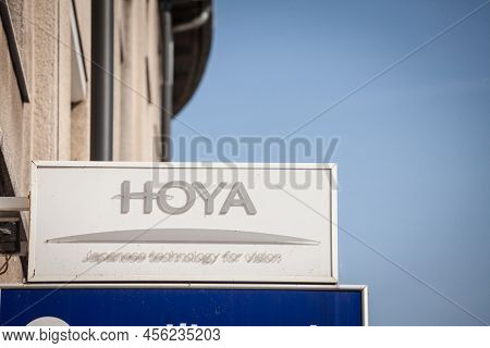 Koper, Slovenia - September 15, 2021: Hoya Corporation Logo On Their Retailer For Slovenia In Koper.