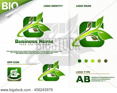 Initial Letter G With Green Leaf Logo Design Vector