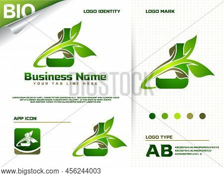 Initial Letter J With Green Leaf Logo Design Vector