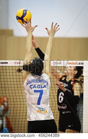 Istanbul, Turkey - January 09, 2022: Cagla Akin In Action During Eczacibasi Vs Nilufer Belediyespor 