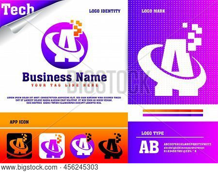 Tech Letter A Logo Design Vector Template