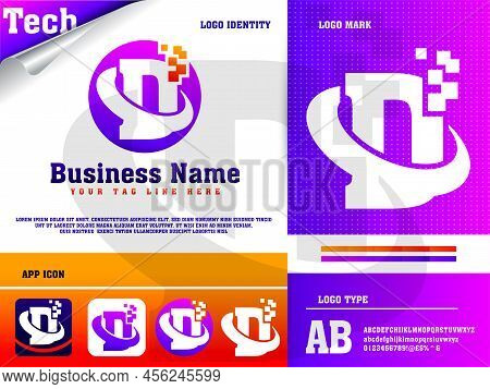Tech Letter D Logo Design Vector Template